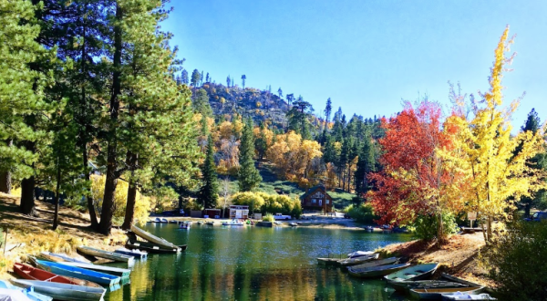 The Enchanting Lake In Southern California, Green Valley Lake, That Comes Alive With Color During The Fall Season