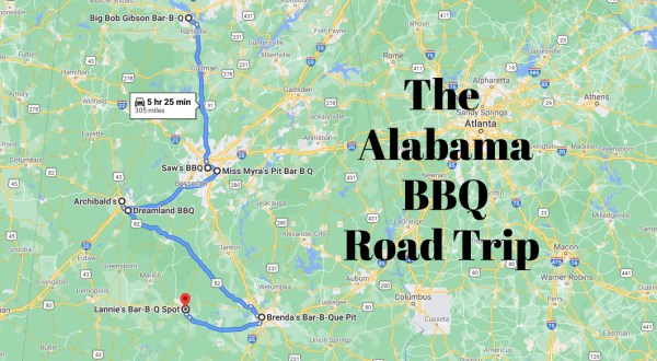 This Road Trip Will Take You To 7 Of Alabama’s Best BBQ Restaurants