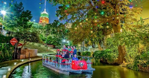 More Than 100,000 Lights Adorn The San Antonio River Walk In Texas At Christmastime