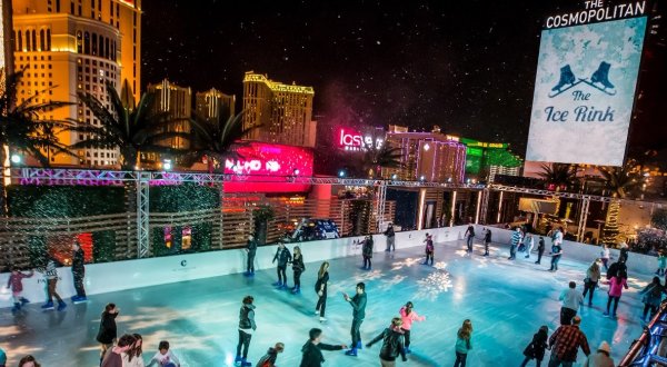 Visit The 4,200-Square-Foot Rooftop Ice Rink In Nevada Where You Can Skate Then Warm Up By The Fire