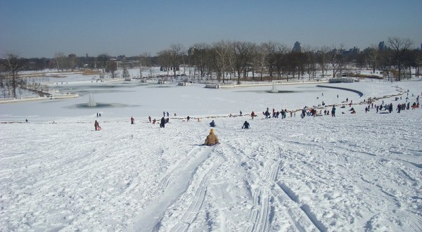 You’ll Feel Like A Kid Again When You Sled Down One Of Missouri’s Best Winter Spots, Art Hill at Forest Park