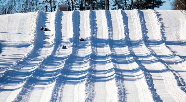 Tackle An 18-Lane Snow Tubing Hill At Nashoba Valley Ski Area In Massachusetts This Year