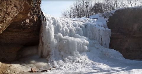 The Frozen Waterfall At Fonferek’s Glen In Wisconsin Is A Must-See This Winter