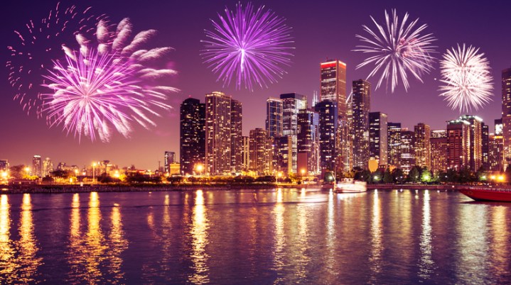 Chicago Skyline Fireworks Illinois