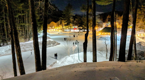 There’s Nothing More Special Than An Evening On This Three-Acre Natural Ice Skating Rink In New Hampshire
