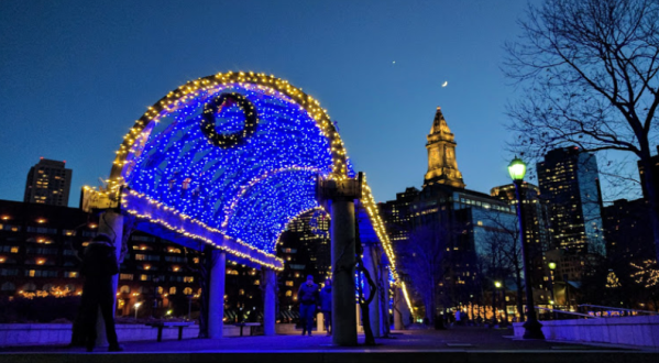 Christopher Columbus Park’s Trellis Is Lighting Up With Over 50,000 Lights This Season In Massachusetts