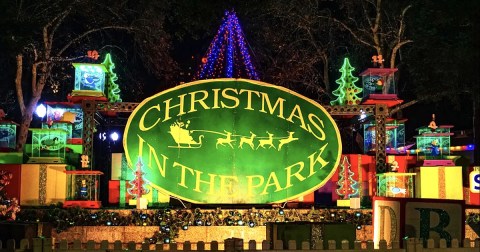 Drive Past Lights, Trees, And Holiday Displays At Christmas In The Park In Northern California