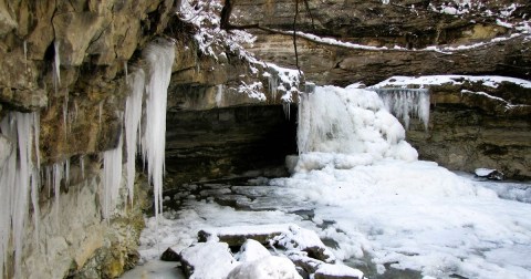 The Frozen Waterfalls At McCormick's Creek State Park In Indiana Are A Must-See This Winter