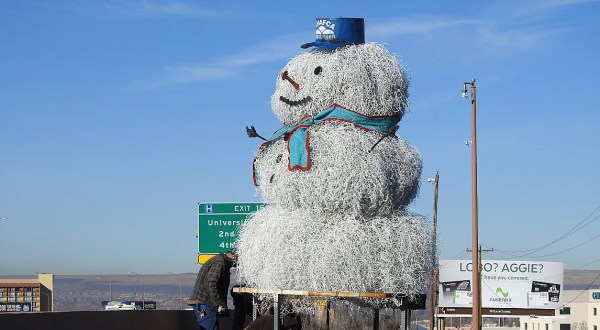 For 25 Years, This Massive Tumbleweed Snowman Has Been Wishing New Mexicans Holiday Cheer