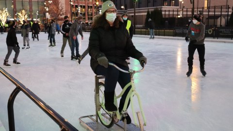 Rent An Ice Bike And Cruise Around A Skating Rink On A One-Of-A-Kind Winter Adventure In Wisconsin