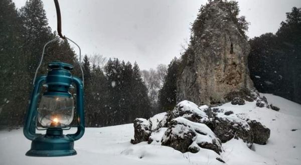 Follow A Lantern-Lit Ski And Snowshoe Trail On Mackinac Island In Michigan This Winter