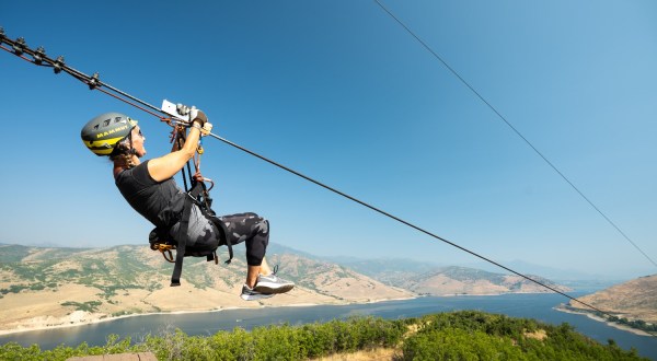 Take A Ride On The Longest Zipline In Utah At Deer Creek State Park