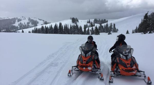 This Guided Snowmobile Tour In The Idaho Backcountry Takes You From Old Faithful To Mesa Falls