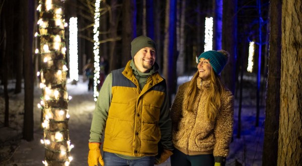 Walk Among Glowing Lights On Michigan’s Enchanted Trail, Which Leads To A Rustic Yurt