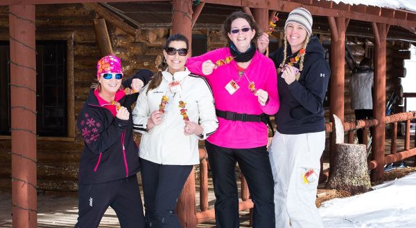 Ski Between Delicious Food And Beverage Stations During The Skiable Feast In Michigan