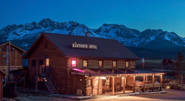 Enjoy A View Of The Sawtooth Mountains From Your Room At This Log-Cabin Hotel In Idaho