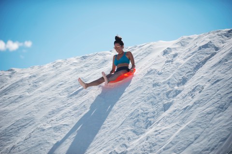 Sled The Snow-less Dunes Any Time Of Year At New Mexico's White Sands National Park
