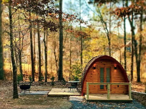 Sleep In This Tiny Georgia Barrel Cabin, Mere Minutes From A Huge Waterfall