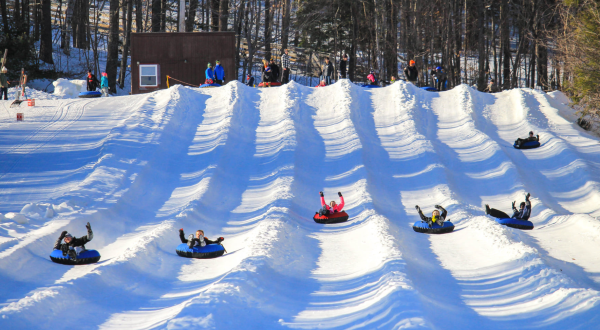 With 9 Lanes, New Hampshire’s Largest Snowtubing Park Offers Plenty Of Space For Everyone