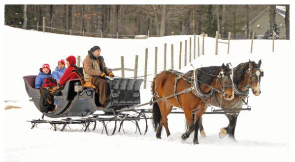 Take a Charming Ride Through Wintry Woods With A Sleigh Ride At Charmingfare Farm In New Hampshire