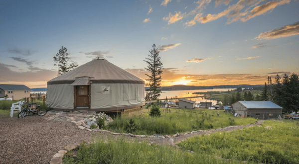 Go Glamping In Any Season At This Cozy Lakeside Montana Yurt