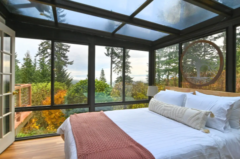 Nature Surrounds You When You Sleep In The Atrium Of This Pretty Oregon Chalet