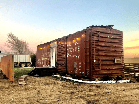 Spend The Night In An Authentic 1940s Santa Fe Traincar In The Middle Of A Kansas Farm