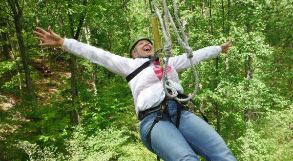 Take A Ride On The Longest Zipline In Indiana At eXplore Brown County