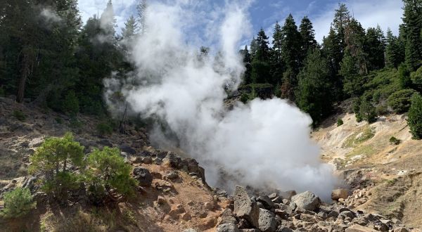 Take In The Sight Of A Massive Steaming Vent On The Terminal Geyser Trail In Northern California