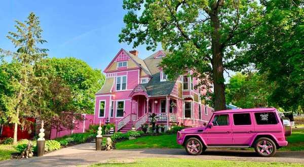Feel Like You’re On An Ultra-Quirky Movie Set Surrounded By Color At The Pink Castle In Wisconsin