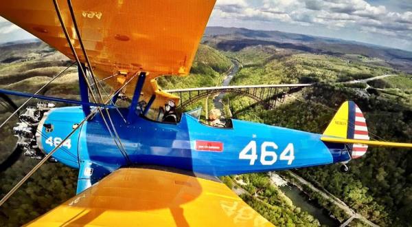 Soar Over The Nation’s Newest National Park Aboard A WWII Biplane In West Virginia