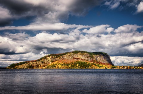view of mountain on Moosehead Lake, Maine