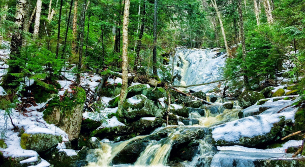The Fletcher’s Cascade Trail Trail In New Hampshire Is A 3.2-Mile Out-And-Back Hike With A Waterfall Finish