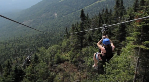 Take A Ride On The Longest Zipline In Vermont At Spruce Peak