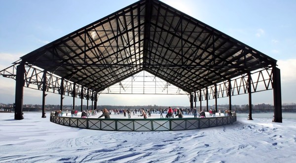 Enjoy The Magic Of Winter By Visiting This 10,000 Square Foot Ice Skating Rink In Maine