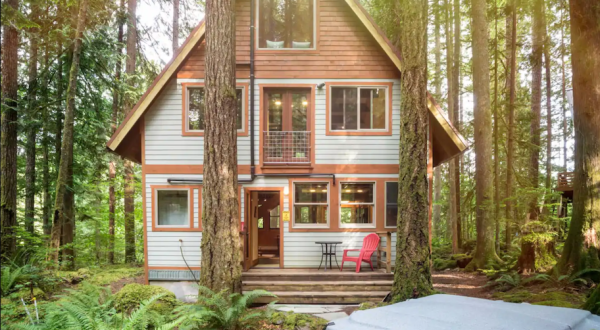 Enjoy A Private Hideaway At The Rustic Industrial Treetop Cabin In Washington