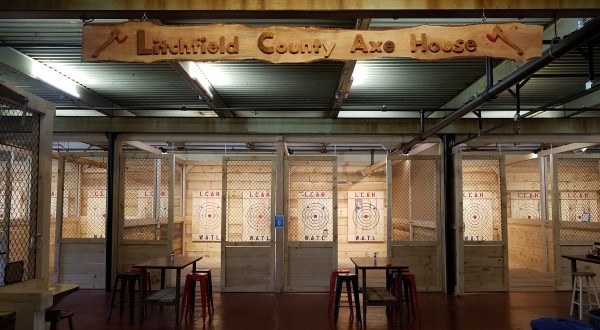 The Only Spot For Mobile Axe Throwing In Connecticut Is At Litchfield County Axe House And It’s A Uniquely Fun Night Out
