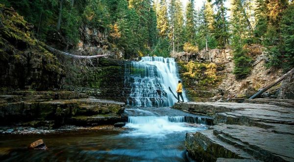 You’ll Want To Spend All Day At Ousel Falls’ Waterfall-Fed Pool In Montana