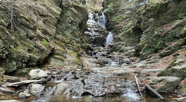 The Cascades Trail In Massachusetts Is A 2.2-Mile Out-And-Back Hike With A Waterfall Finish