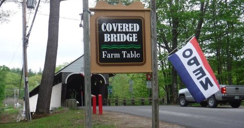Overlooking One Of New Hampshire's Most Beautiful Covered Bridges, This Restaurant Is A True Delight