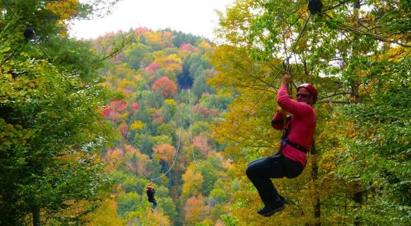 Take A Zip Line Canopy Tour On One Of North America’s Longest Zip Lines At Berkshire East In Massachusetts