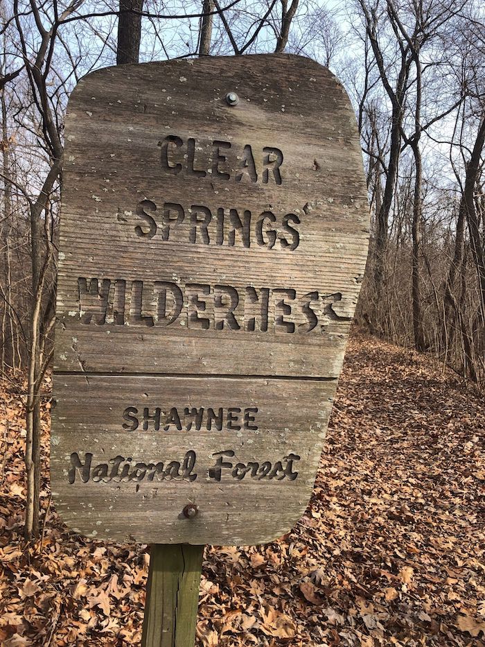 sign for Shawnee National Forest on Godwin Trail in Illinois