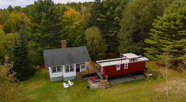 Spend The Night In An Authentic 1800s Farmhouse & Railroad Caboose In Maine’s Midcoast
