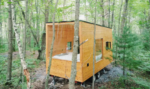 Become Immersed In Nature When You Stay At This Super-Tiny House With Giant Windows In Wisconsin