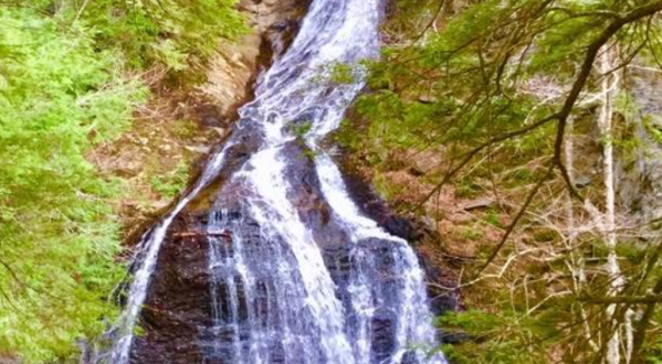 The Moss Glen Falls Trail In Vermont Is A 2.9-Mile Out-And-Back Hike With A Waterfall Finish