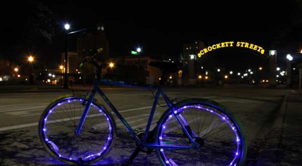 Take A Lighted Bike Tour Through Downtown Beaumont With Spindletop Cruisers In Texas