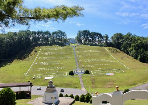 Take A Walk Through The Largest Ten Commandments In The County At Fields Of The Wood In North Carolina