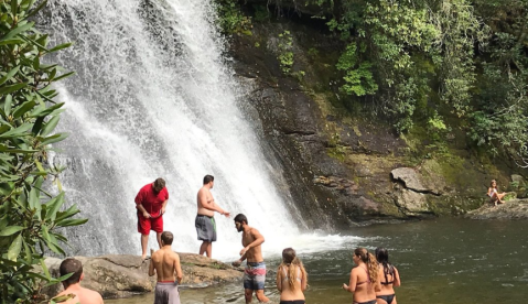 Take A Short 0.2-Mile Hike To A Fun Little Waterfall Swimming Hole In North Carolina