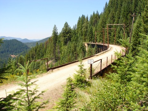 Pass Through Tunnels And Over Sky-High Bridges On The Route Of The Hiawatha In Idaho
