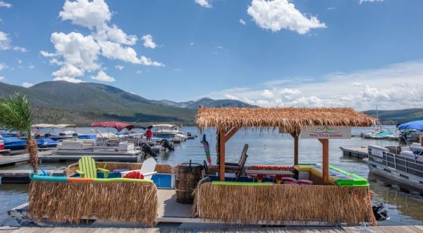 Turn Colorado’s Grand Lake Into Your Own Oasis By Renting A Motorized Tiki Bar                                        